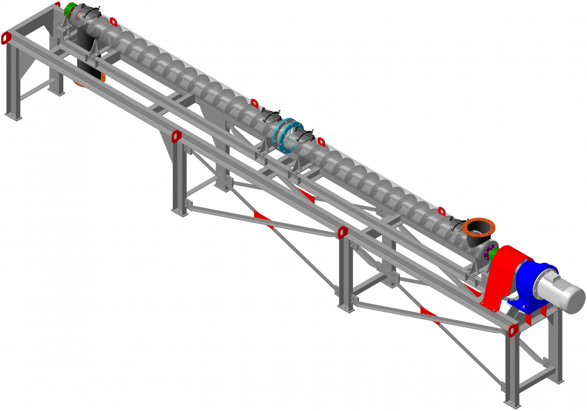 Скребковый конвейер для цемента